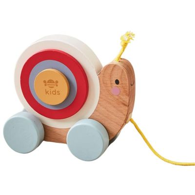 Just Bee Kids Wooden Pull Along Snail Toy