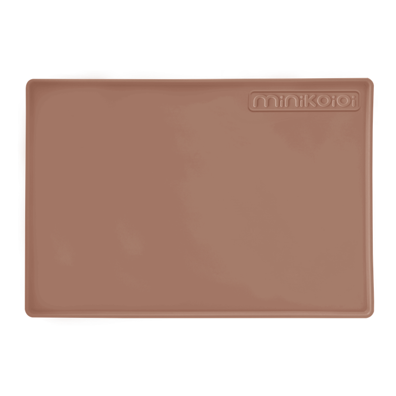MinikOiOi Mat - Woody Brown - Tapis d'alimentation/cuisson en silicone, Set de table en silicone