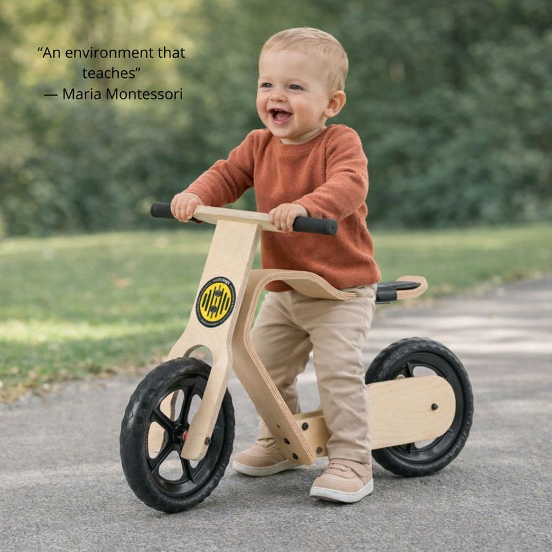 MamaToyz RIDEME balancebike, NATURAL – product image, wooden toy, motor skills toy