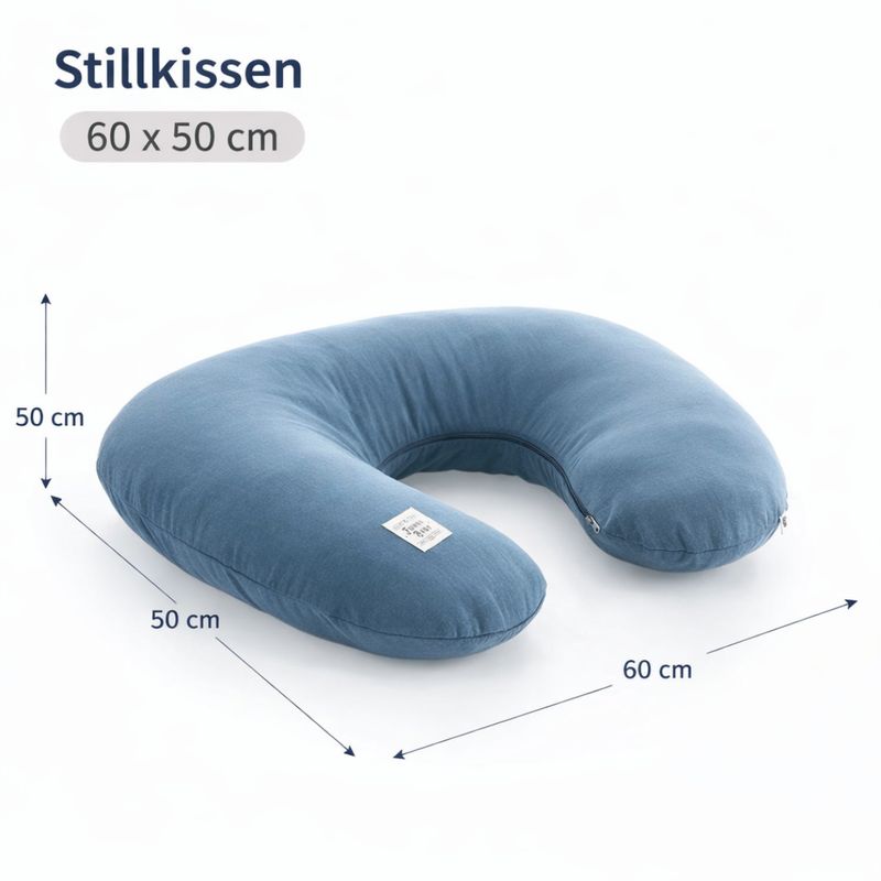 Feeding Pillow - Blue- 60 X 50 Cm