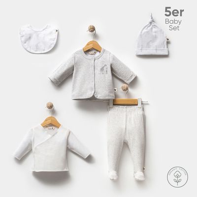 Coffret cadeau 5 pièces en coton biologique TotsTale Premium - Essentiels pour nouveau-nés