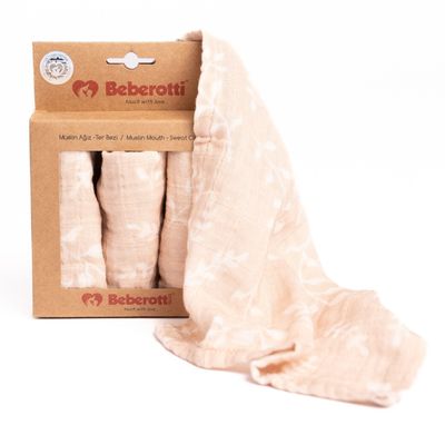 Organic Muslin Baby Handkerchief-muslin face Towel, 4 pieces in each beige