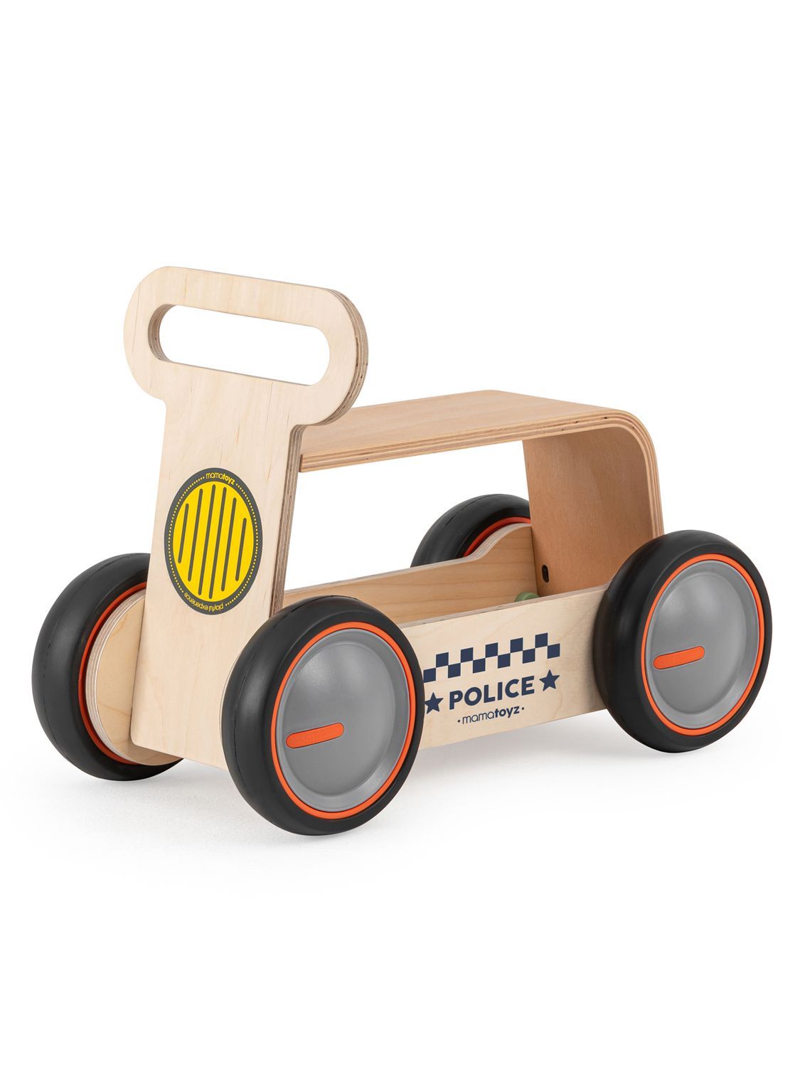 DRIVEME bois Déambulateur de police + véhicule porteur et Chariot à jouets