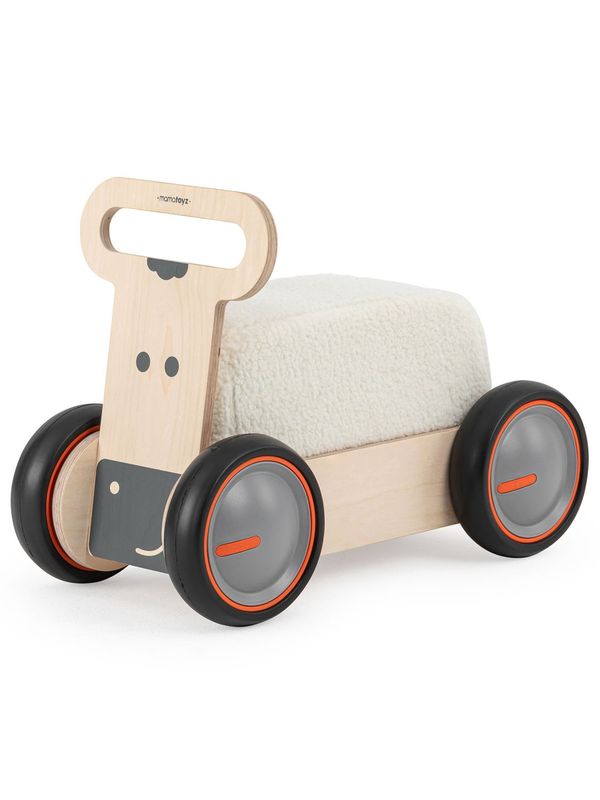 MamaToyz DRIVEME soft walker + rideon and toy wagon, cow – product image, wooden toy, motor skills …
