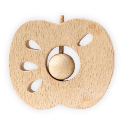 Childwood Handmade Wooden Rattle APPLE TUTTIFRUTTI – baby teether, baby sensory toy