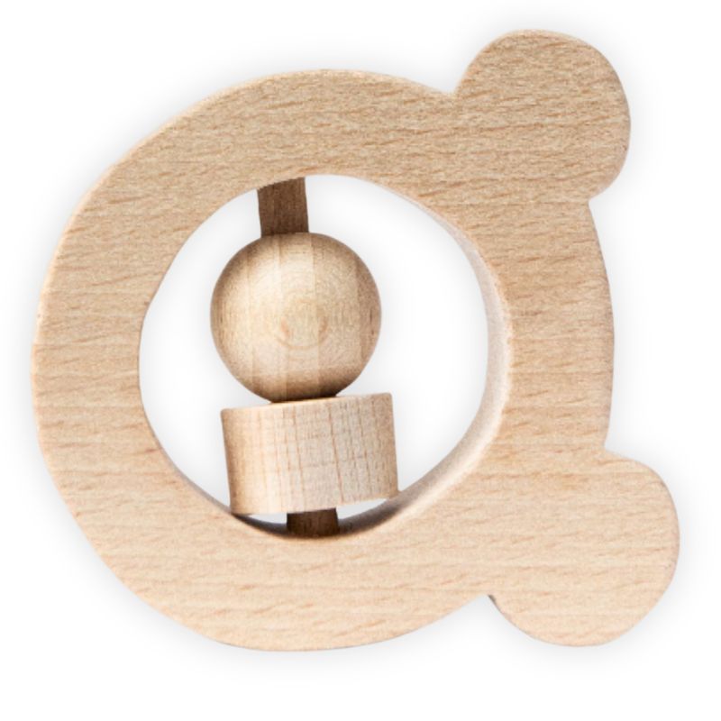 Childwood Sonaglio in legno fatto a mano TAPTAP ORSO – massaggiagengive neonato, gioco sensoriale b…