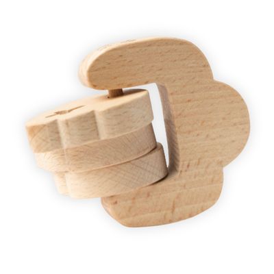 Childwood Handmade Wooden Rattle LEAF – baby teether, baby sensory toy