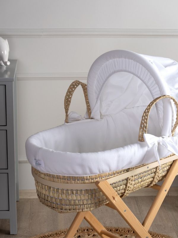 Funnababy Textiles pour Couffin de Moïse - Basic - Blanc, Weiss – photo produit, sommeil bébé, dess…