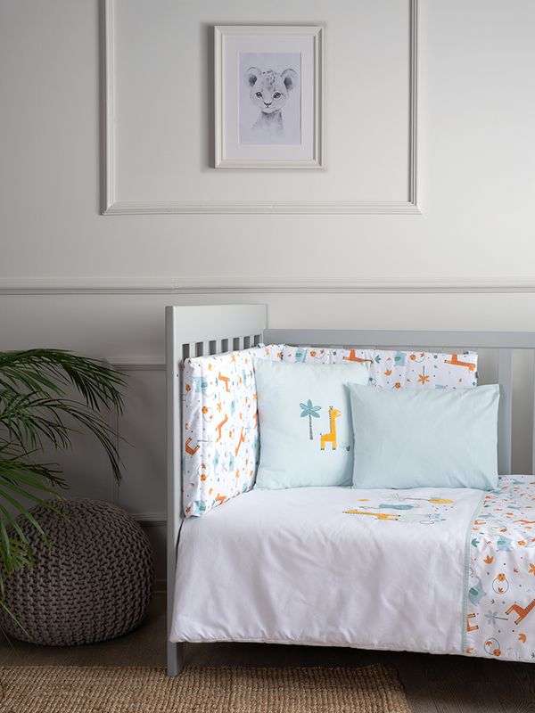 Funnababy Ensemble de Literie (7 pcs) - Girafe - Bleu - 60/70 cm – photo produit, sommeil bébé, des…
