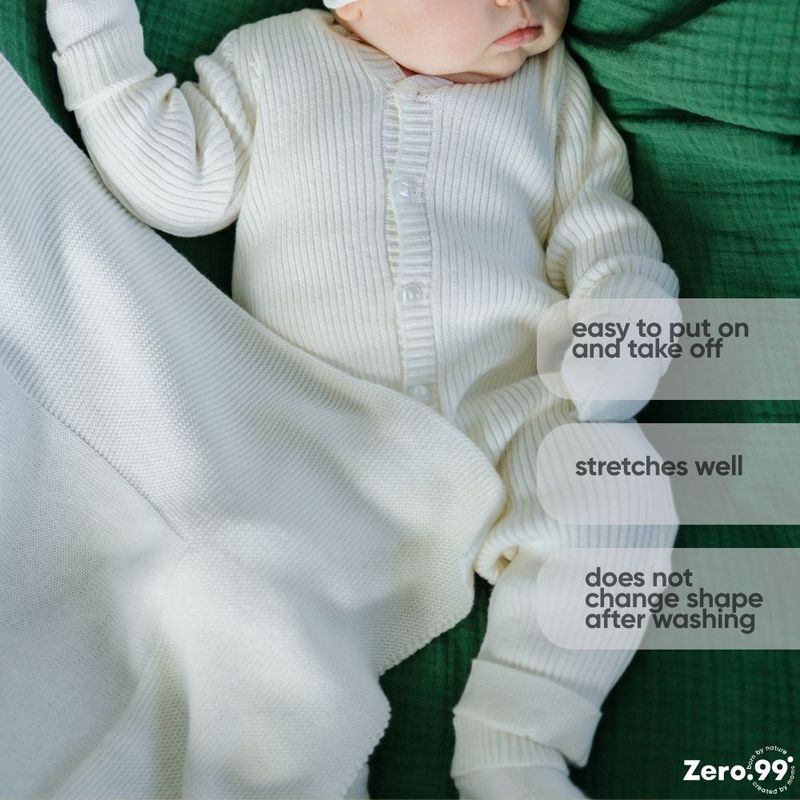 Baby Set 2 in 1, 2 Sleepsuits for Newborns Zero.99, Creme, Beige – close-up, baby sleep essentials,…