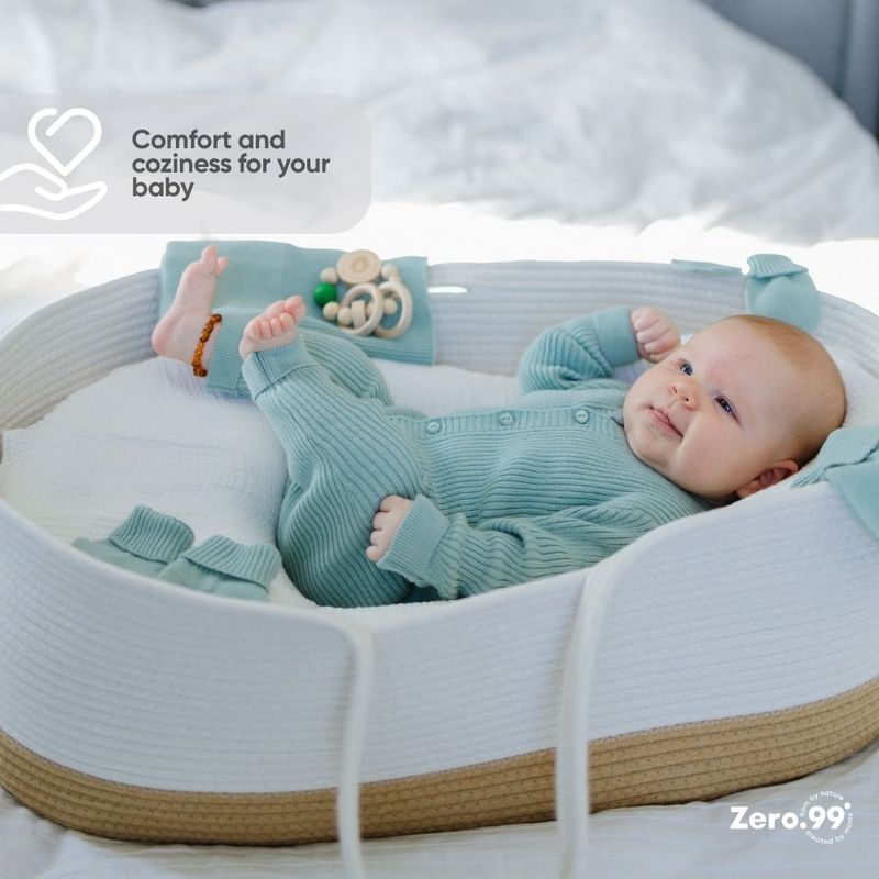 Baby Set 2 in 1, 2 Sleepsuits for Newborns Zero.99, Beige, Grün – product image, baby sleep essenti…