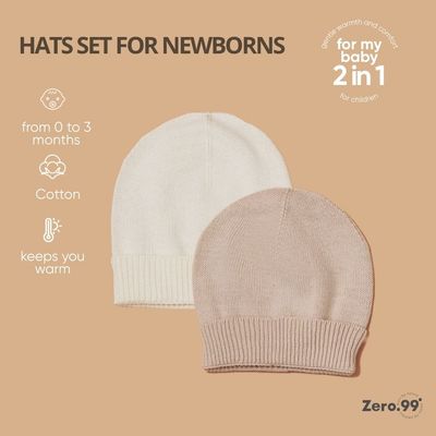 Set di 2 cappelli per neonati Zero.99