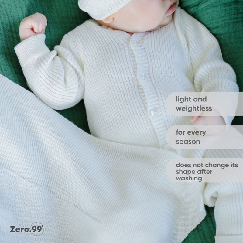 Newborn Sleepsuit Zero.99, Creme – product image, baby textile, baby clothing