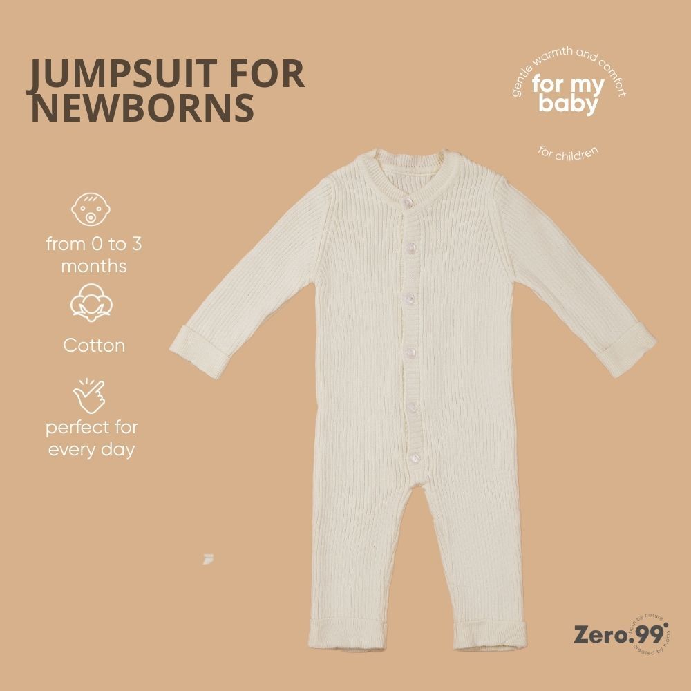 Newborn Sleepsuit Zero.99, Creme – baby textile, baby clothing