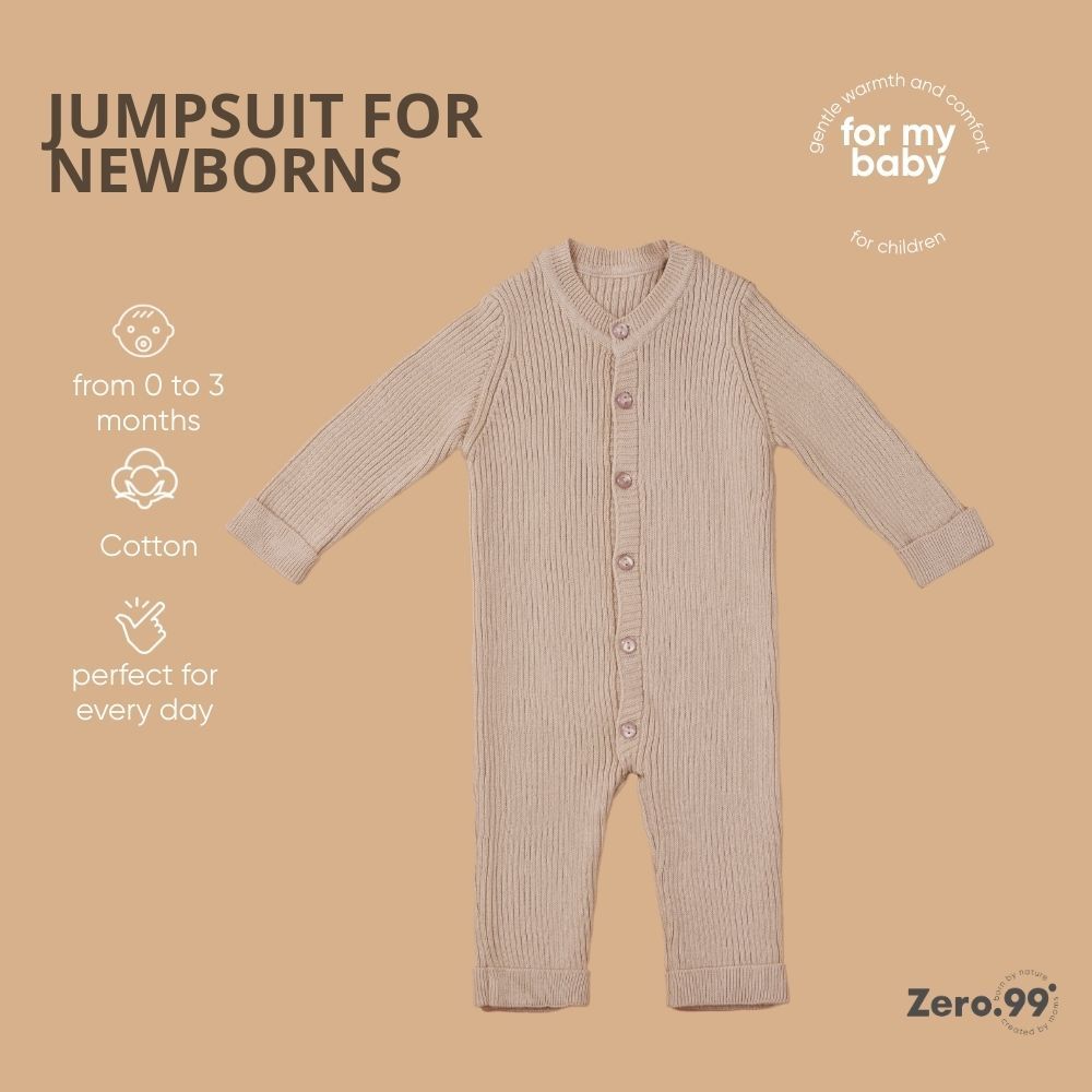 Newborn Sleepsuit Zero.99, Beige – baby textile, baby clothing