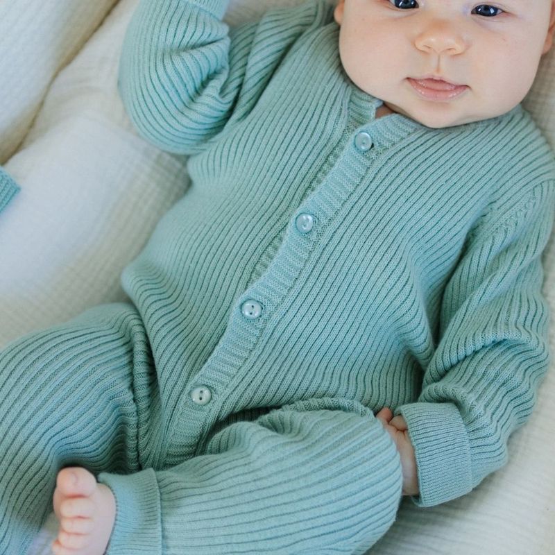Baby Set 2 in 1, 2 Sleepsuits for Newborns Zero.99, Grün, Creme – product image, baby sleep essenti…