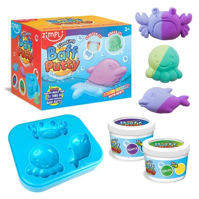 Zimpli Kids Floating Baff Putty, Stretch, Mould, Colour Changing! – STEM toy, bath time