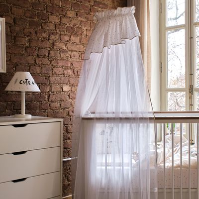 Funnababy Moustiquaire pour lit de bébé, ciel de lit décoratif, Weiss – photo produit, sommeil bébé…