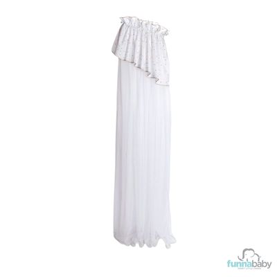 Funnababy Moustiquaire pour lit de bébé, ciel de lit décoratif, Weiss – sommeil bébé, textile bébé