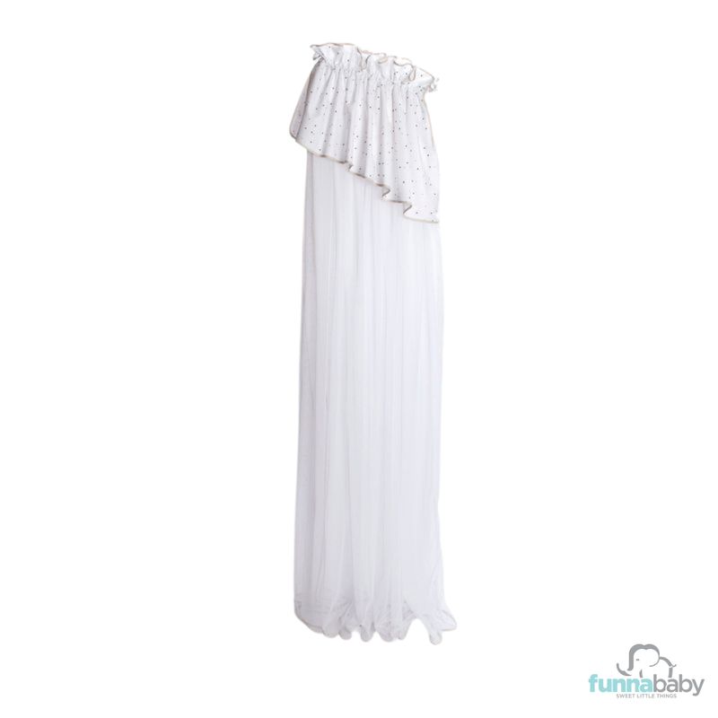 Funnababy Moustiquaire pour lit de bébé, ciel de lit décoratif, Weiss – sommeil bébé, textile bébé