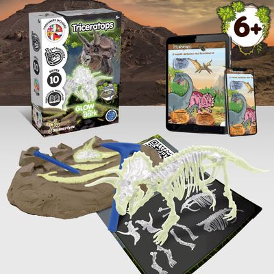 Leuchtender Triceratops Fossilien-Ausgrabung für Kinder