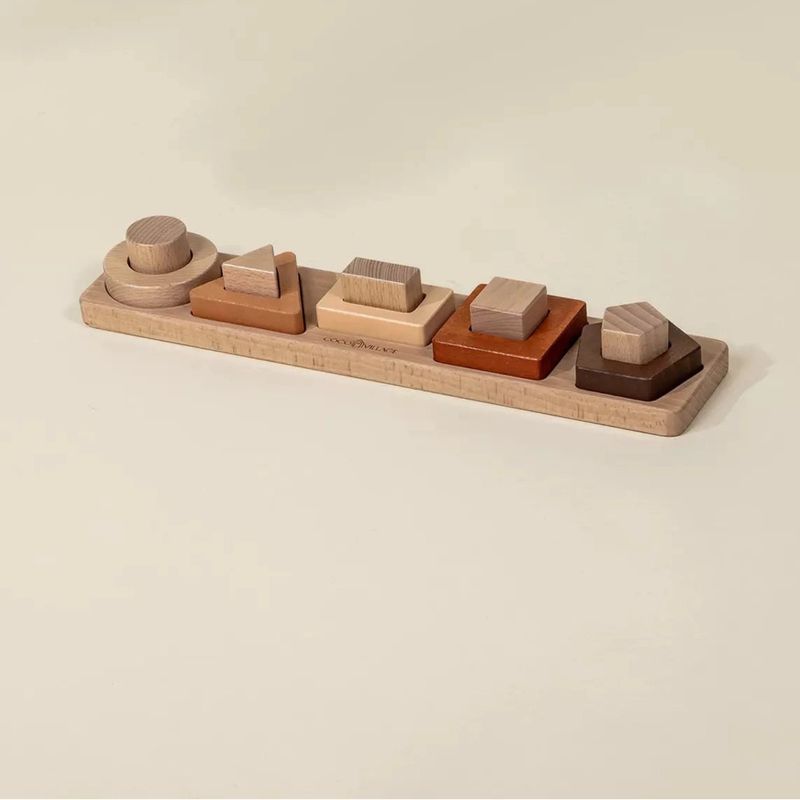 Coco Village Jeu d'apprentissage des formes en bois – Emboîtage et association, Shapes – photo prod…