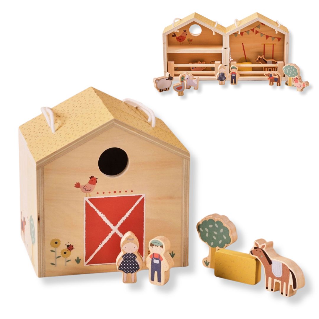 Wooden Farm House with Characters FSC® – Pretend Play Set
