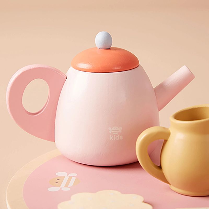 Just Bee Kids Wooden Tea Set FSC – Pretend Play Tea Party Set – product image, baby feeding set, wo…