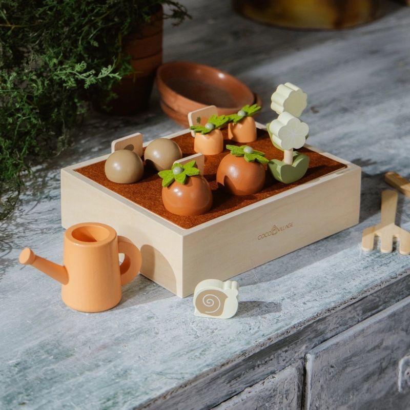 Coco Village Wooden Gardening Playset – Nature Role Play Toy – product image, wooden toy, pretend p…