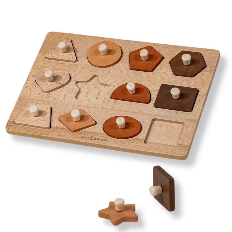 Wooden Shapes Learning Set – 12 Pieces