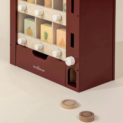 Coco Village Jouet Distributeur En Bois Avec Pièces Et Aliments – photo produit, jeu STEM, dessin e…