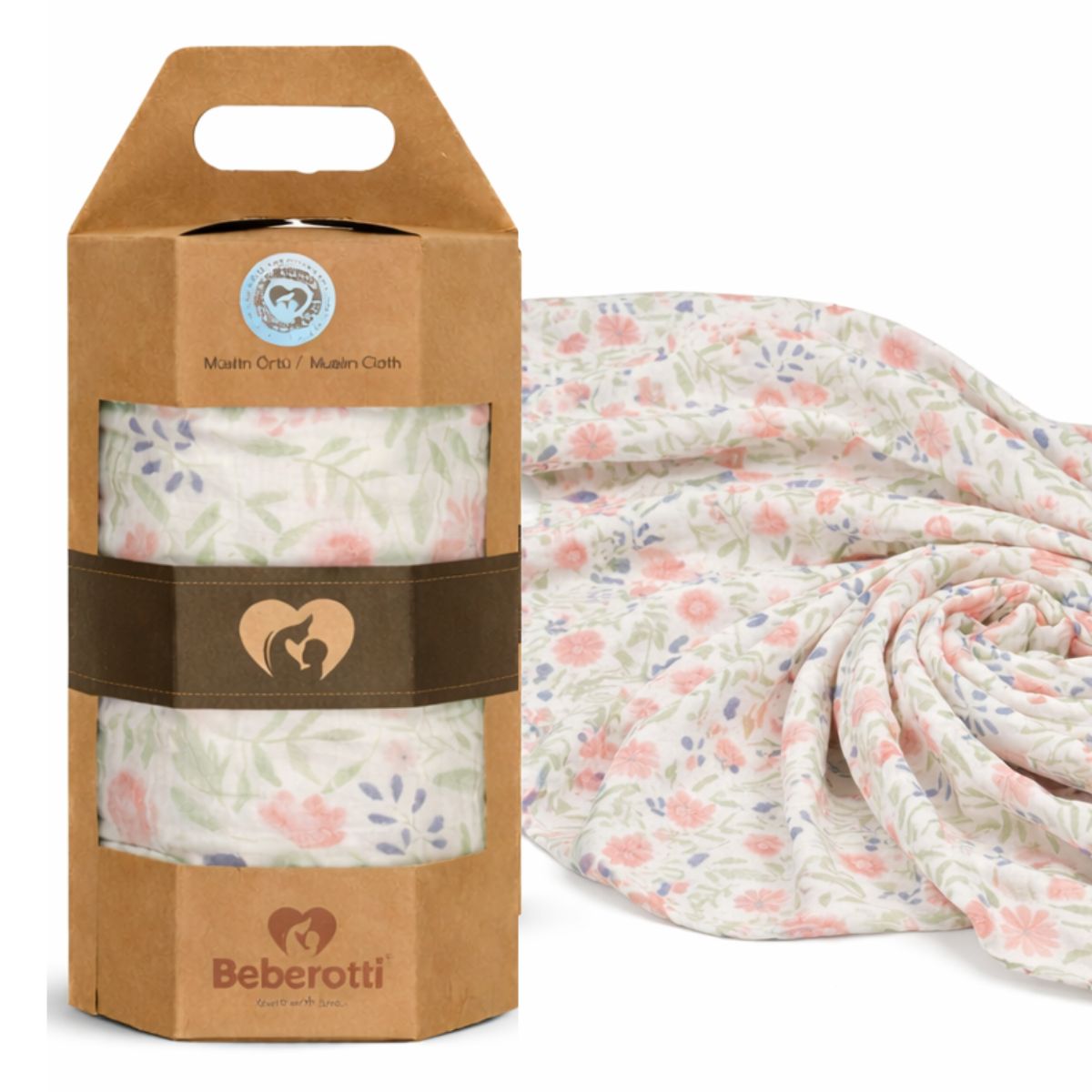 Organic Muslin Swaddle Blanket grey/star