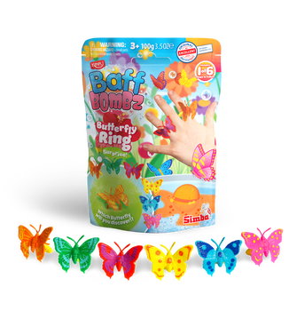 Zimpli Baff Bombz Surprise Butterfly Rings Figure Bath Bomb