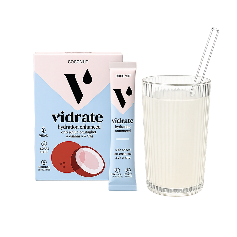 Vidrate Electrolyte Hydration Drink Sachets - 10 Pack, Coconut – photo produit, textile bébé, vêtem…