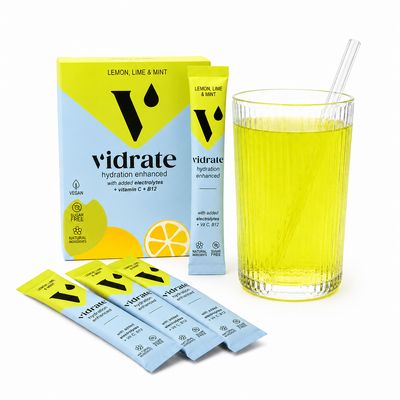 Vidrate Electrolyte Hydration Drink Sachets - 10 Pack, Lemon, Lime &amp; Mint – product image, baby tex…