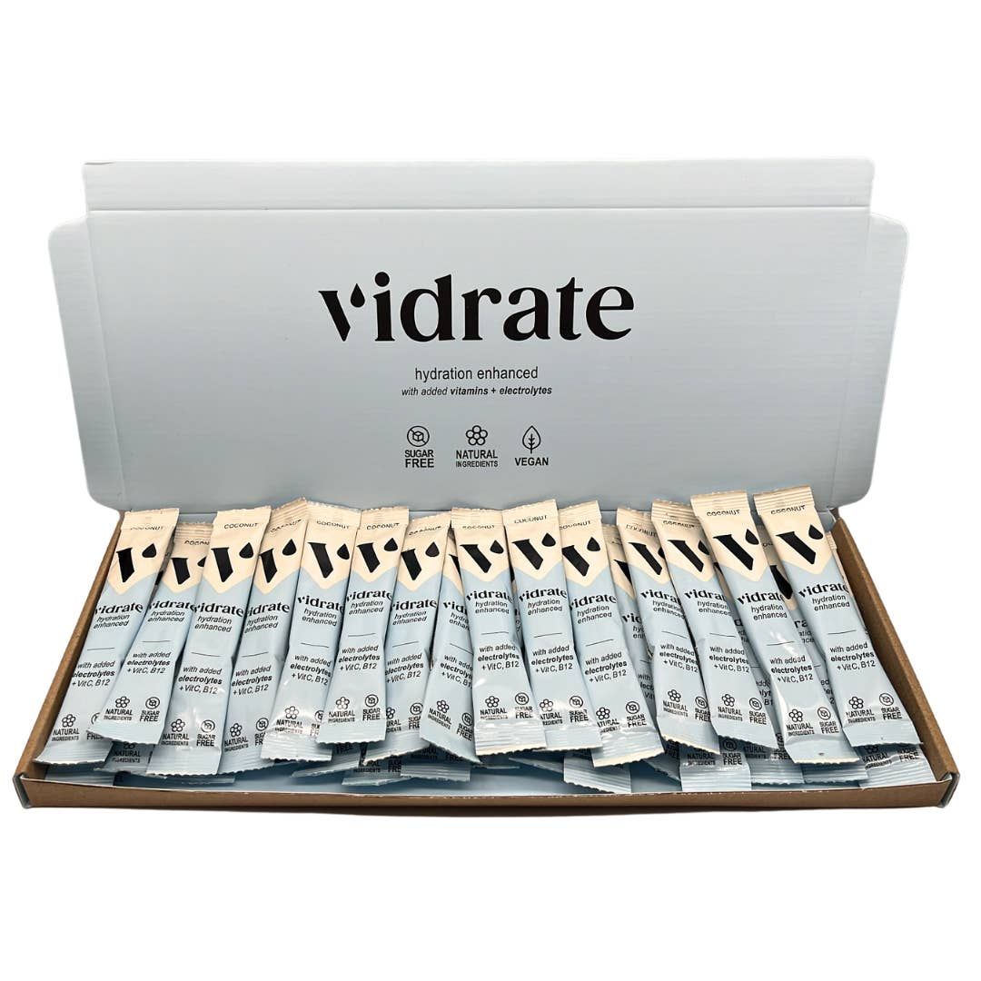 Vidrate Electrolyte Hydration Drink Sachets - 30 Pack, Coconut – baby clothing, gift for kids