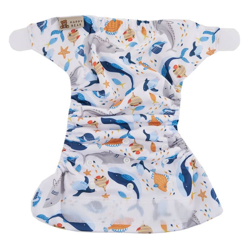 HappyBear Diapers Reusable Baby Swim Diaper – One Size 0–3 Years, Meerestiere – product image, bath…