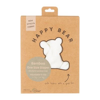 HappyBear Diapers Pannolino da notte in bambù per neonati – Riutilizzabile, 4–15 kg, Weiss – foto p…