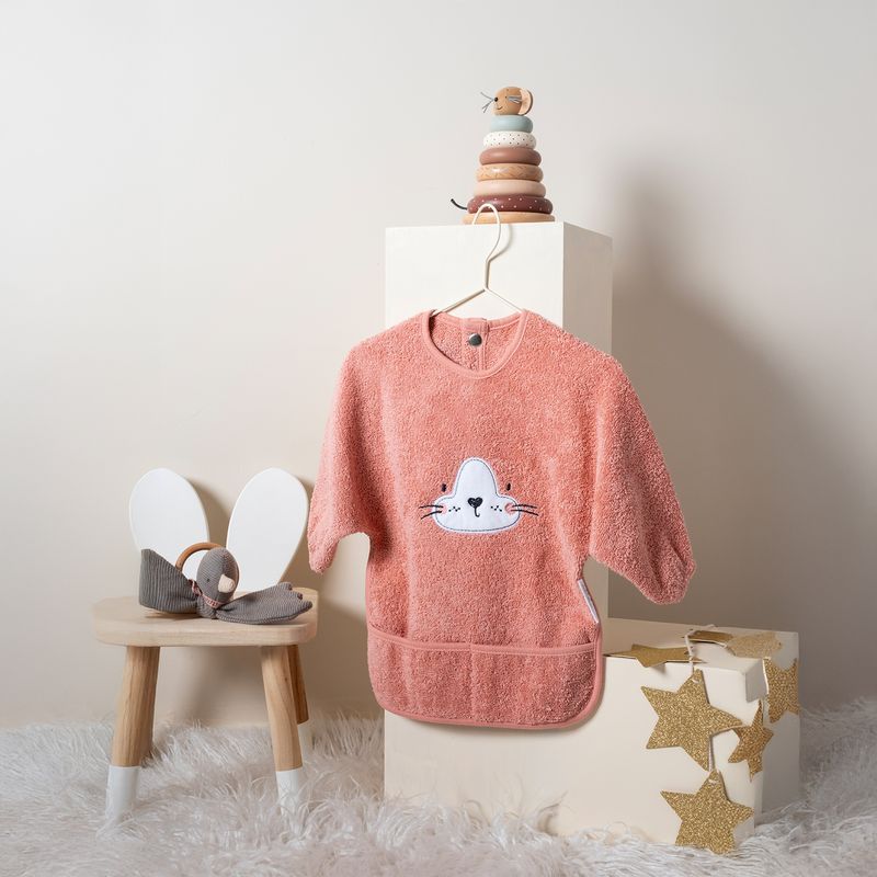 Funnababy Bavaglino con maniche lunghe – Cotone morbido &amp; protezione impermeabile, Eiscreme Print –…