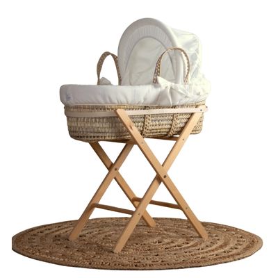 Funnababy Moses Basket Set, incl Basket - Basic - Ecru – baby sleep essentials, wooden toy