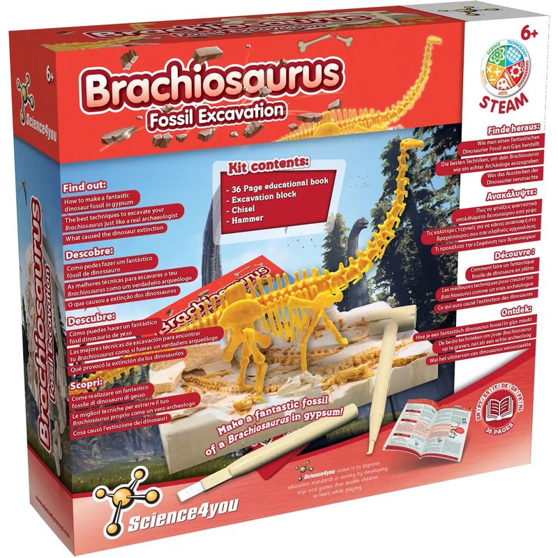 Science4you Brachiosaurus Fossil Excavation Kit – STEAM Archaeology Toy – product image, STEM toy, …