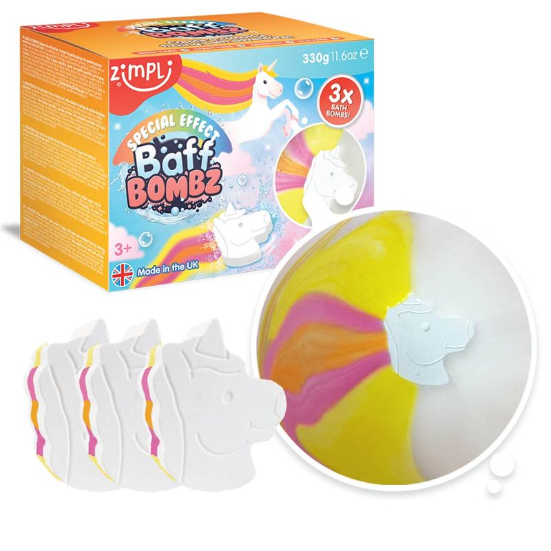 Unicorn Bath Bombs for Kids – Special Effect, 3 Pack