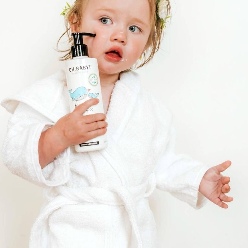 OH BABY! Organic 2-in-1 Baby Wash &amp; Shampoo with Aloe Vera – Sensitive Skin Care – product image, b…