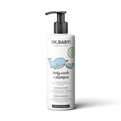 OH BABY! Gel douche et shampoing 2 en 1 bio pour bébé à l'aloe vera – Soin pour peaux sensibles – b…