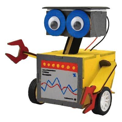ANDREU TOYS Solar Powered Wooden Robot – STEM Building Kit – product image, STEM toy, wooden toy