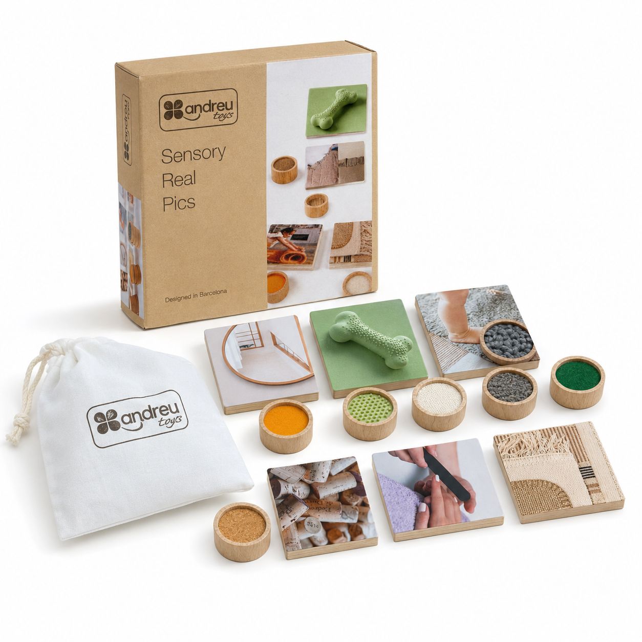 ANDREU TOYS Sensory Matching Game – Tactile Learning &amp; Memory Game – STEM toy, baby sensory toy