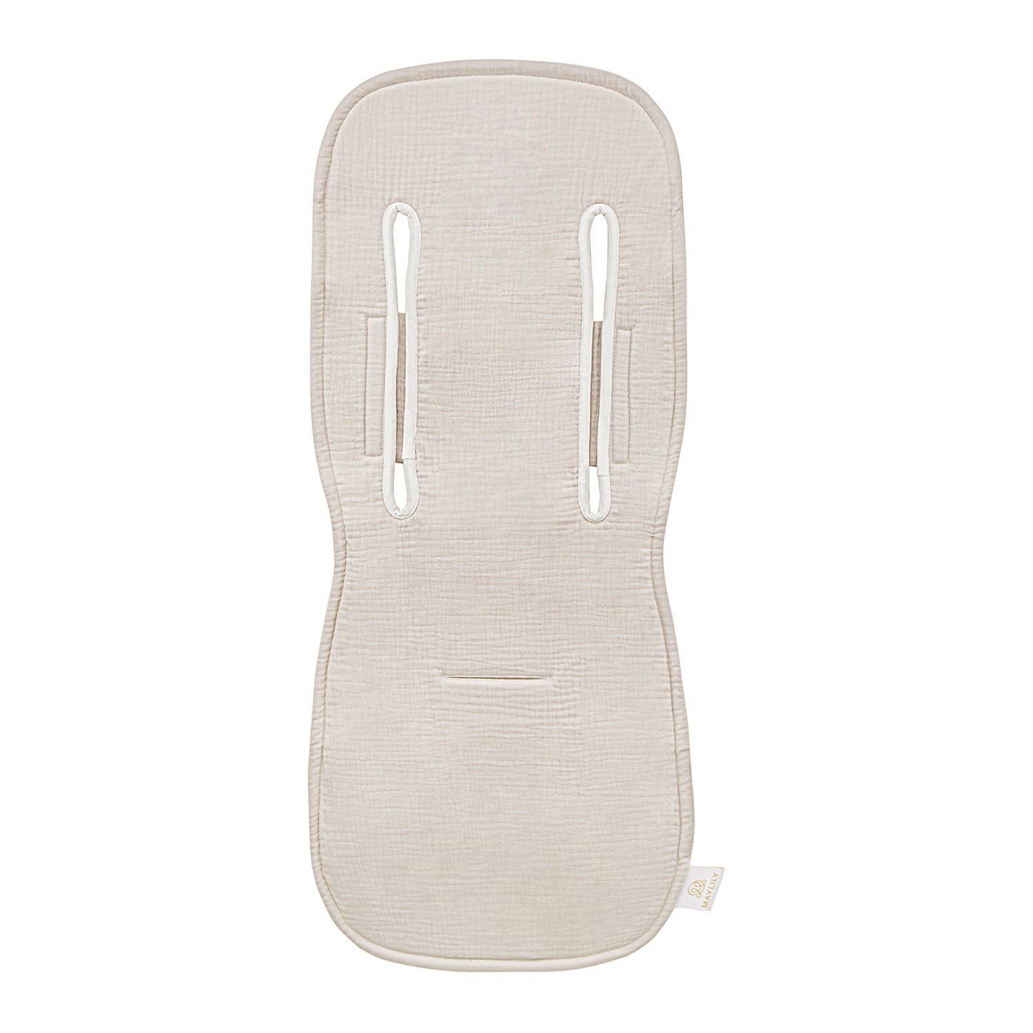MayLILY Muslin 3D anti-sweat stroller insert, Beige – stroller accessory, baby textile