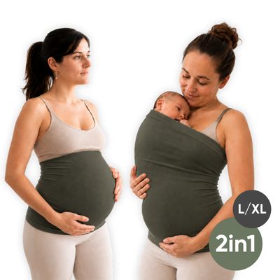 Bauchband von der Schwangerschaft bis zum Baby – Grün-Olive