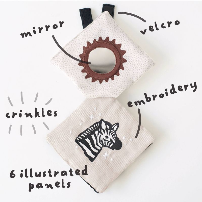 Wee Gallery Baby Crinkle Book – Sensory Activity Toy for Stroller &amp; Tummy Time, Weiss, Schwarz / Wi…