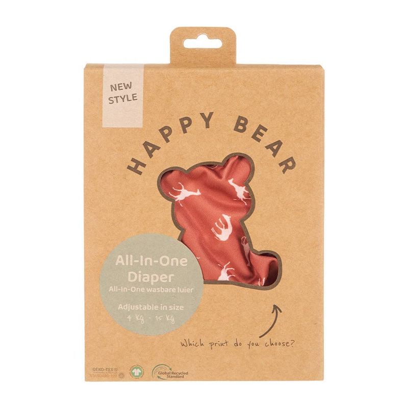 HappyBear Diapers Couche lavable tout-en-un pour bébés – Réutilisable, taille unique, 4–15 kg, Sava…